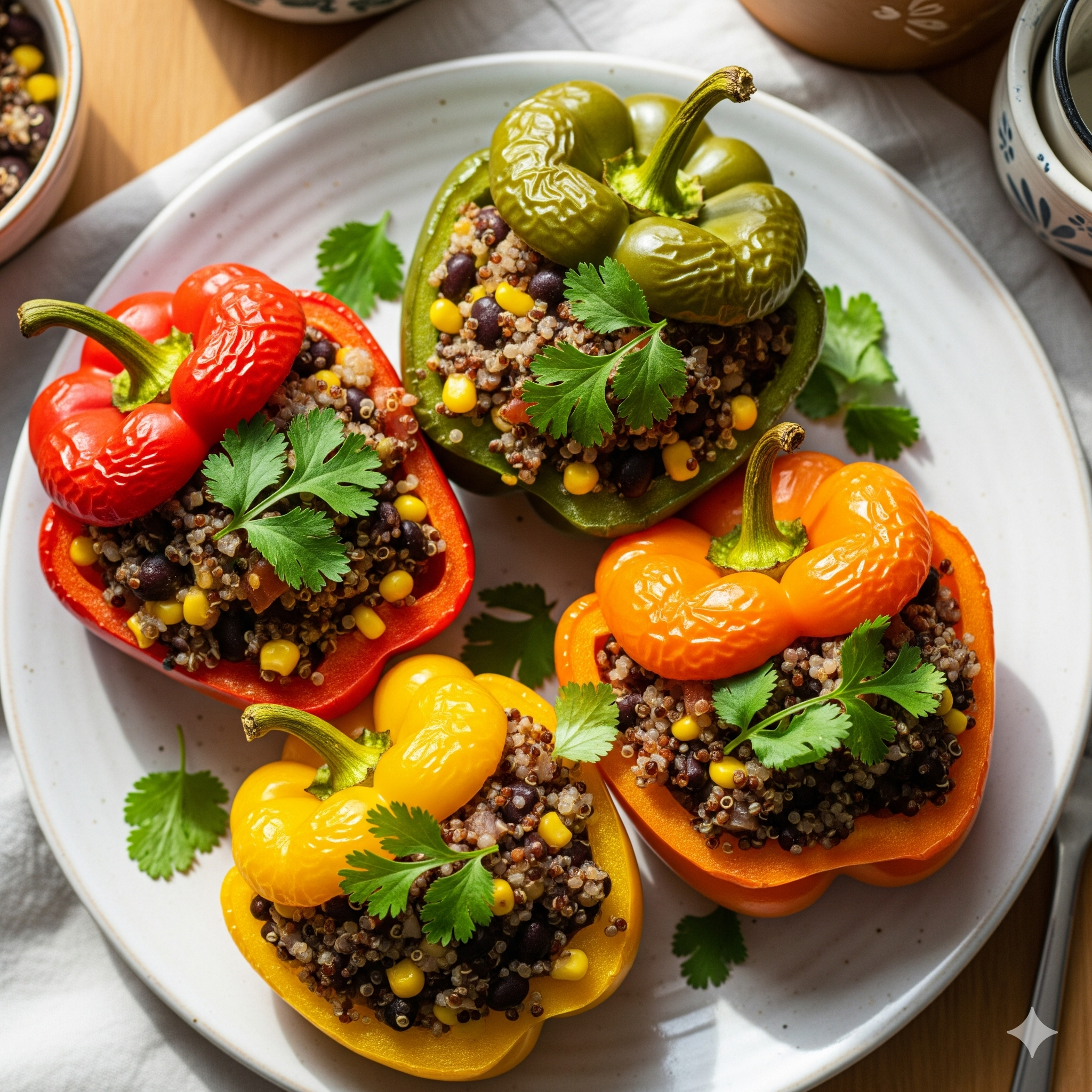 Vegan Stuffed Bell Peppers | Quinoa & Black Bean Protein-Packed Dinner